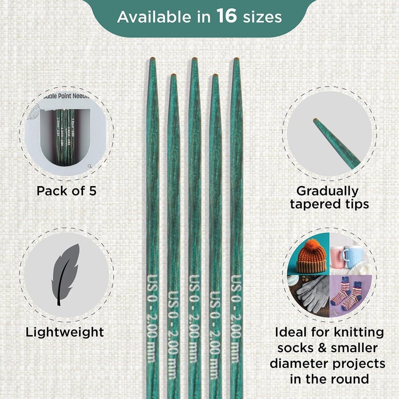Knit Pro Dreamz Double Pointed Needles 6" (15cm) | US Size 0 (2mm) - Image 2